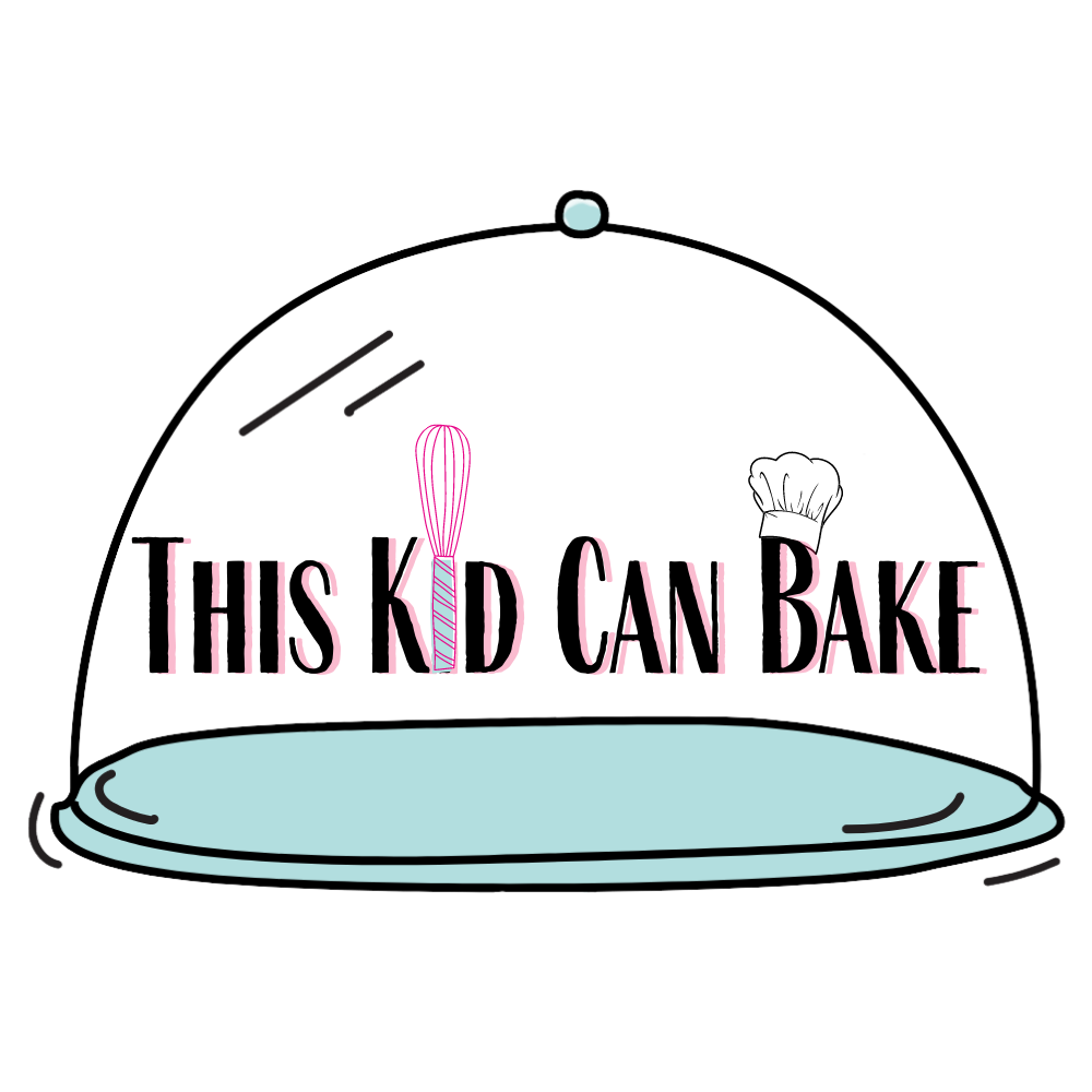 This Kid Can Bake cake stand logo